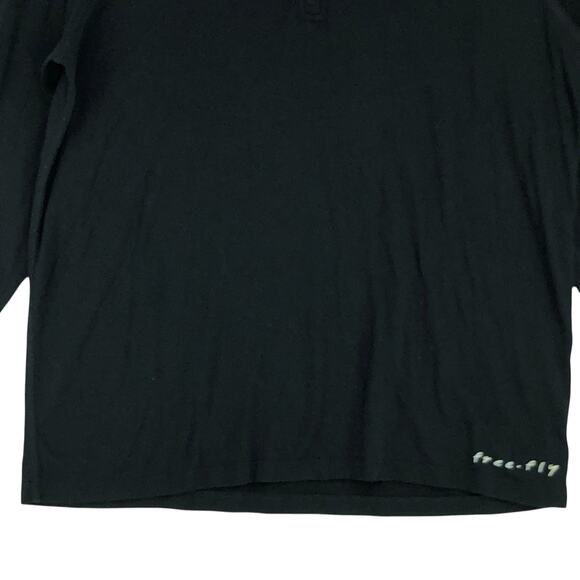 Free Fly Mens Size M Sweater Lightweight Bamboo 1/4 Zip Thumb Holes Black - Picture 3 of 16